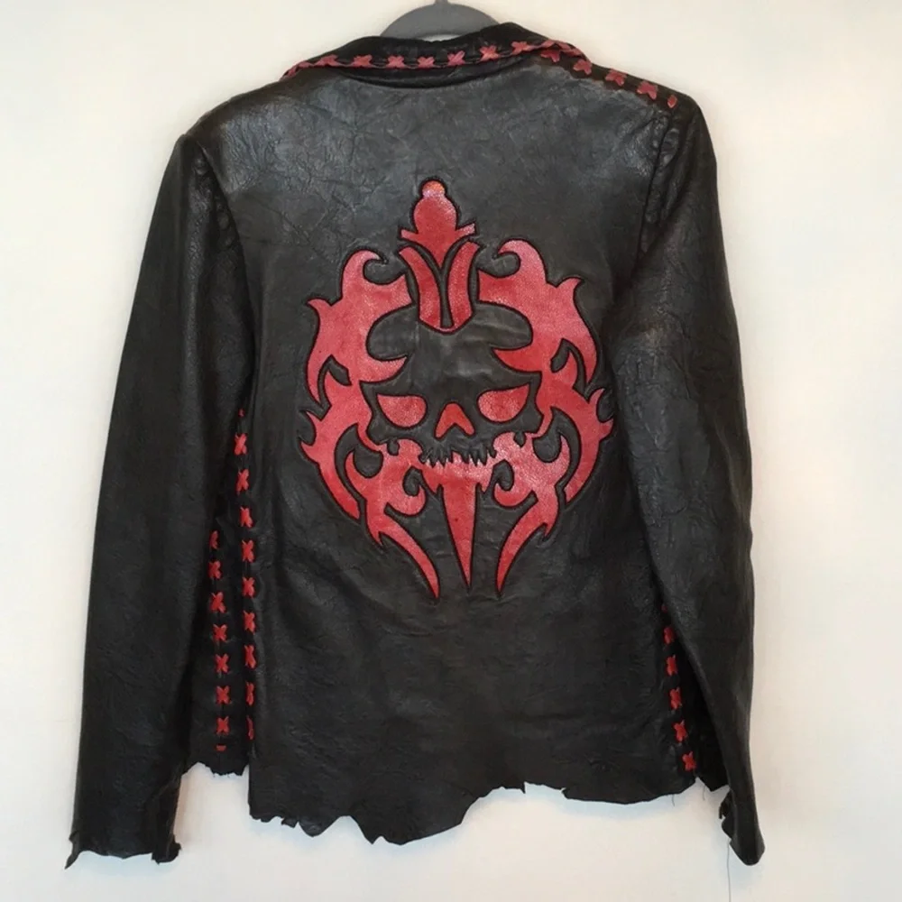 Leather Jacket with Red Detail - Picture 2 of 4